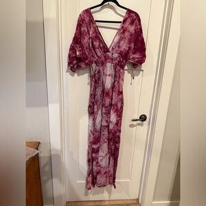 Love stitch maxi dress tie dye